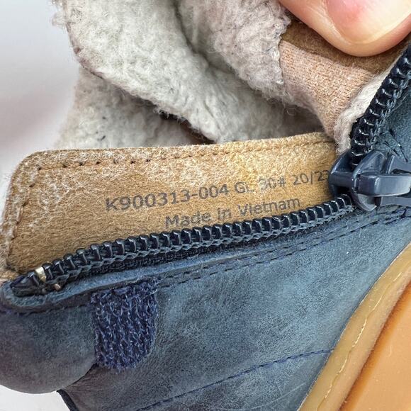 Camper Brutus Navy Blue Leather & Nubuck Ankle Boots Lug Sole - Picture 4 of 9